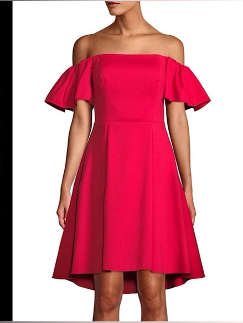 Halston Heritage Women’s Red Off-Shoulder A-Line Dress 👗 NWT Size 0